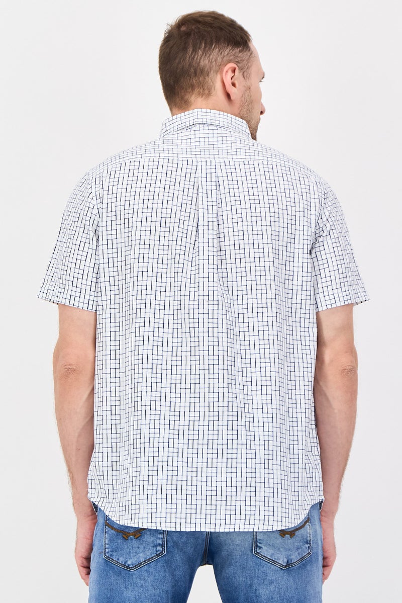 Karl Lagerfeld Men Regular Fit Checkered Short Sleeve Casual Shirt, Multicolor - Image 3